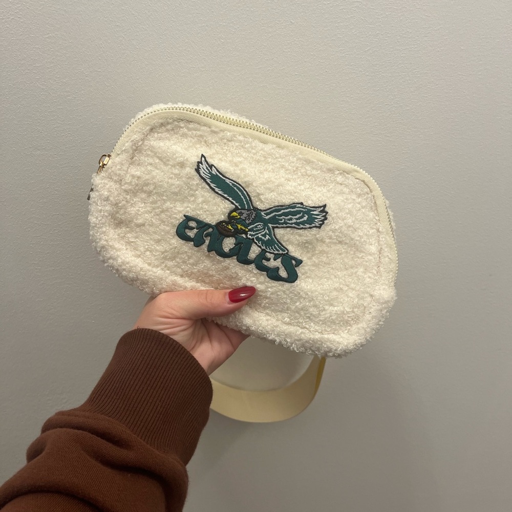 Philadelphia Eagles Fleece cross body bag that can also be a fanny pack